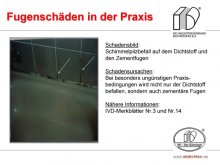 Fugenschäden in der Praxis: Schimmelpilzbefall auf dem Dichtstoff und den Zementfugen 