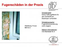 Fugenschäden in der Praxis: Keine Haftungsfläche für den Dichtstoff am Baukörper vorhanden 