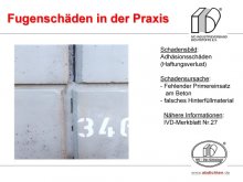 Fugenschäden in der Praxis: Adhäsionsschäden (Haftungsverlust) 