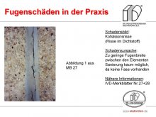 Fugenschäden in der Praxis: Kohäsionsrisse (Risse im Dichtstoff) 