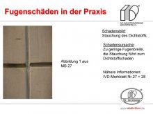 Fugenschäden in der Praxis: Stauchung des Dichtstoffs 