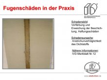 Fugenschäden in der Praxis: Verfärbung und Erweichung der Beschichtung, Haftungsschäden 