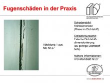 Fugenschäden in der Praxis: Kohäsionsrisse (Risse im Dichtstoff) 