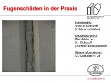 Fugenschäden in der Praxis: Risse im Dichtstoff (Kohäsionsschäden) 