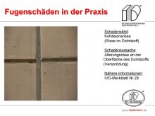 Fugenschäden in der Praxis: Kohäsionsrisse (Risse im Dichtstoff) 