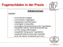 Fugenschäden in der Praxis: Ursachen Adhäsionsrisse 