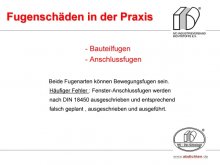 Fugenschäden in der Praxis: Bauteilfugen und Anschlussfugen 