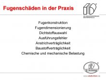 Fugenschäden in der Praxis: Wichtige Parameter 